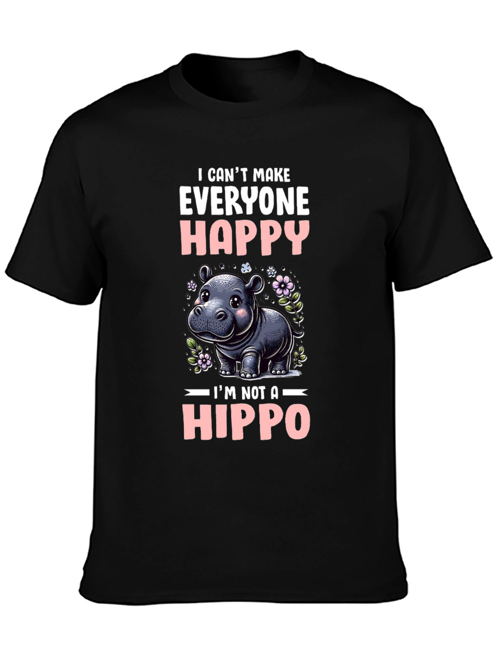 Funny Hippo Graphic T-Shirt