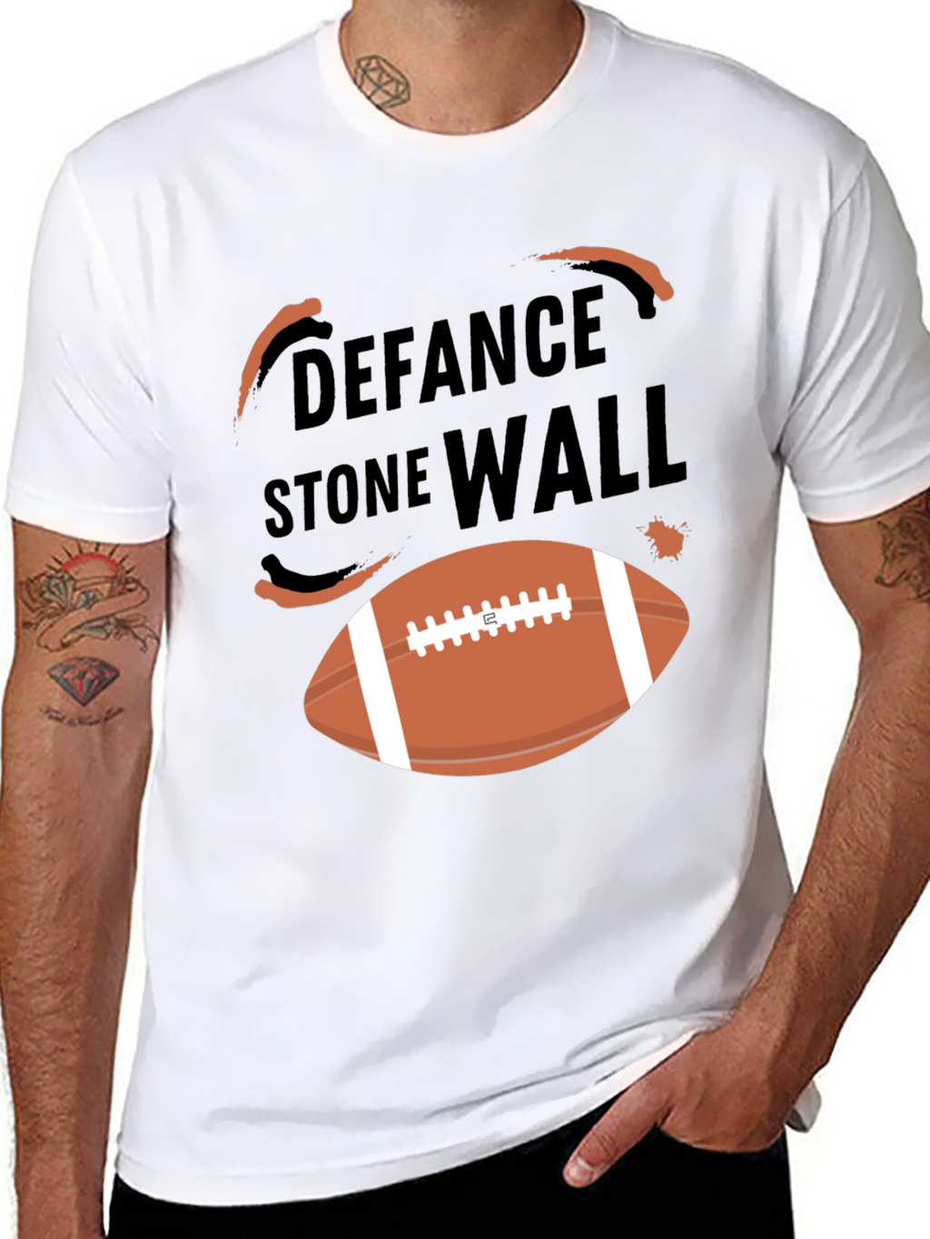 Defense Stone Wall Football T-Shirt