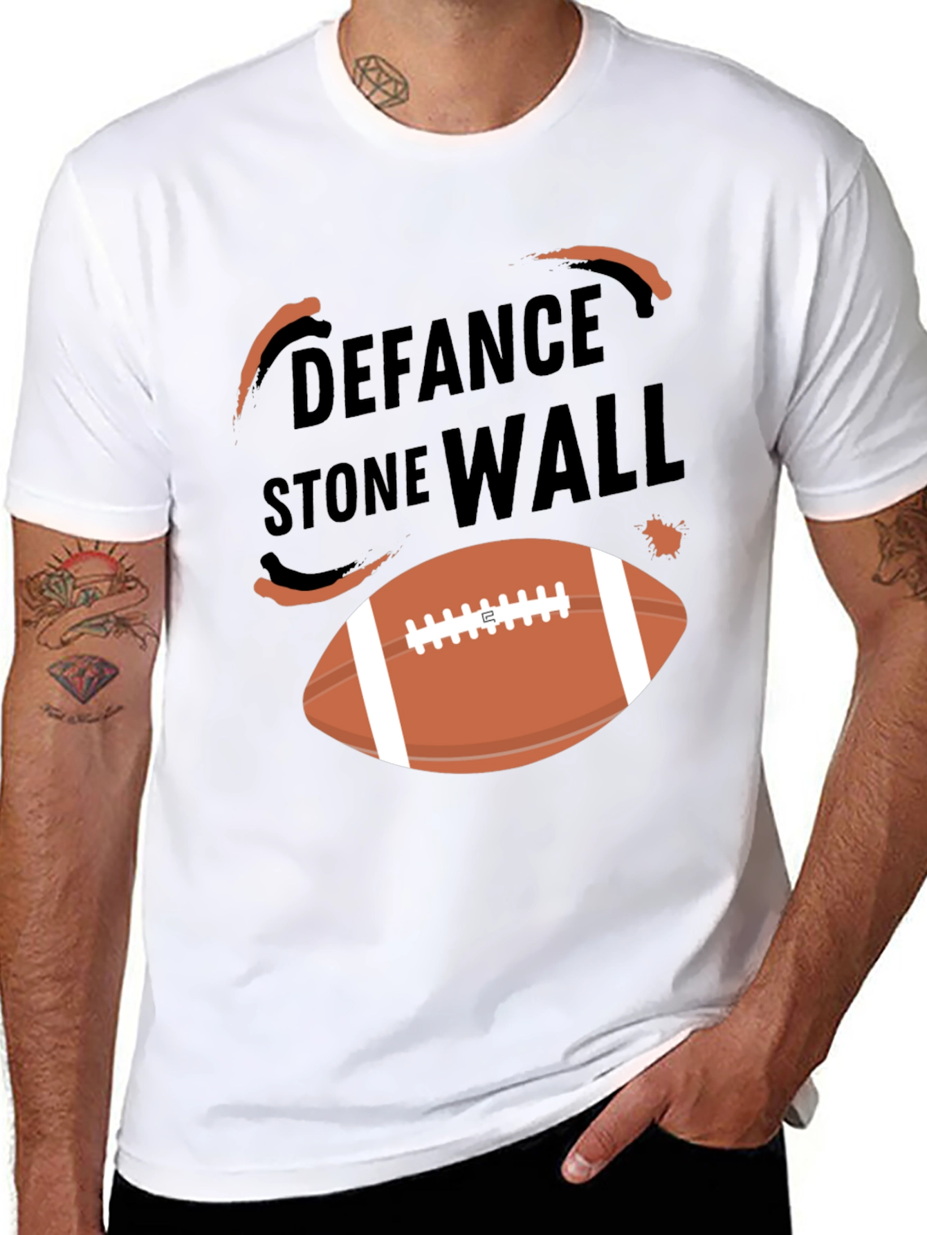 Defense Stone Wall Football T-Shirt