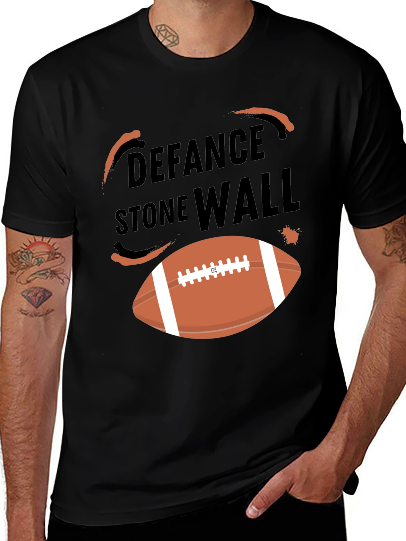 Defense Stone Wall Football T-Shirt