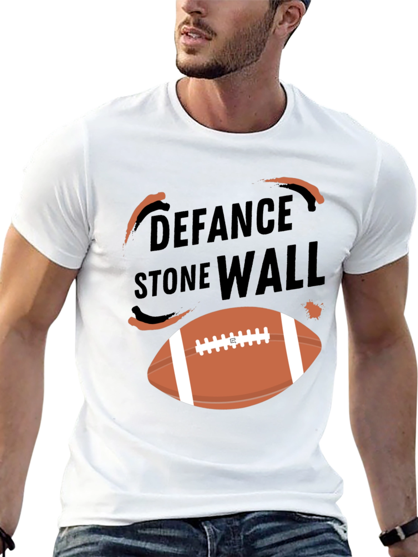Defense Stone Wall Football T-Shirt