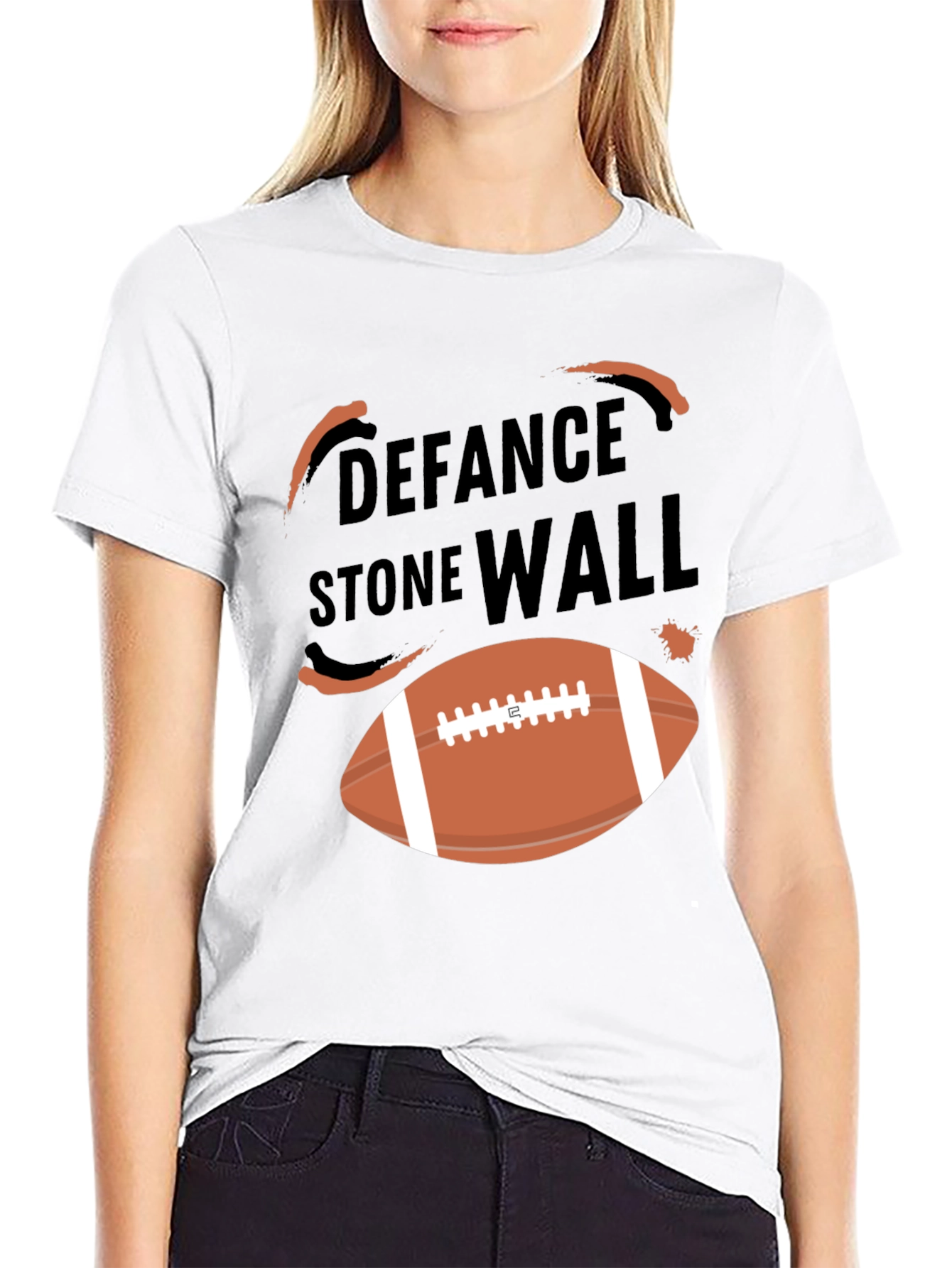 Defense Stone Wall Football T-Shirt