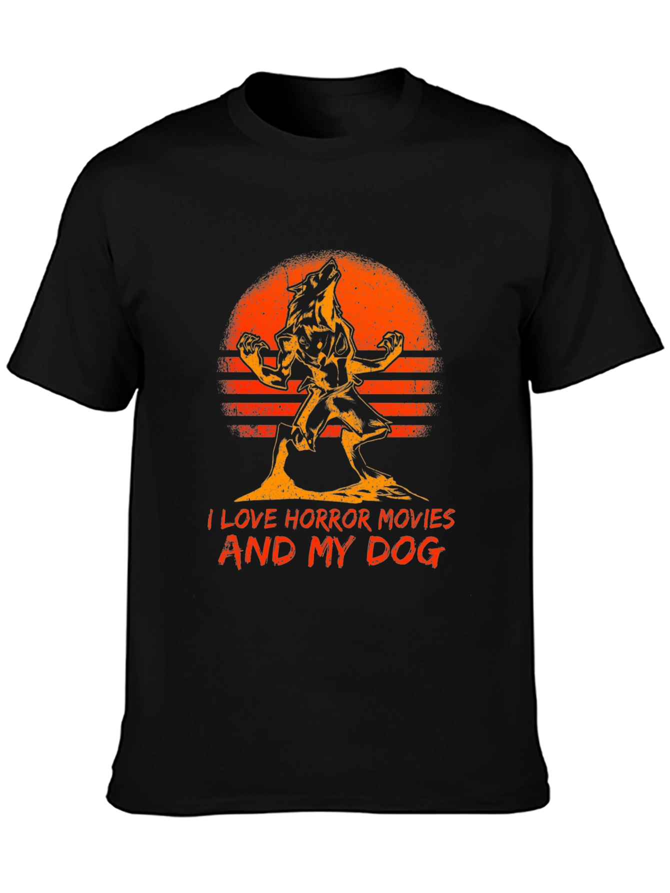 Horror Movies & Dog T-Shirt - Werewolf Sunset Graphic Tee