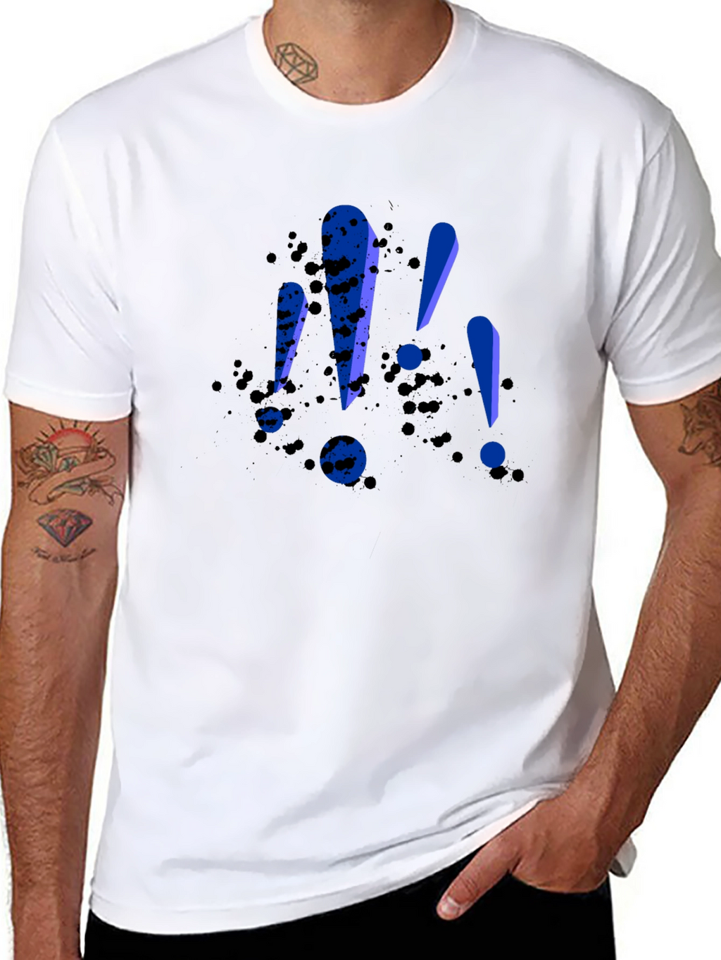 Bold Exclamation Tee - Black Graphic T-Shirt