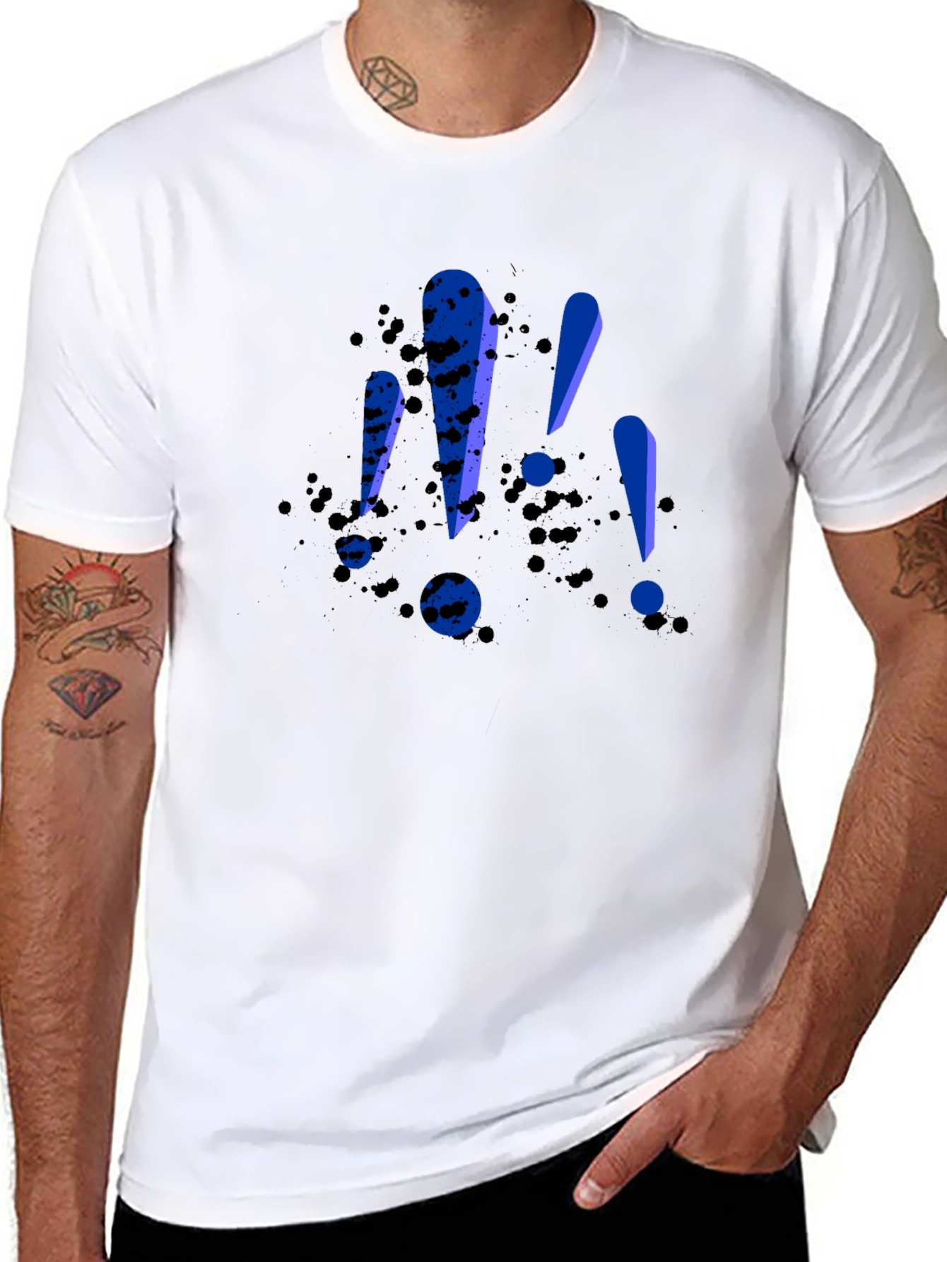 Bold Exclamation Tee - Black Graphic T-Shirt