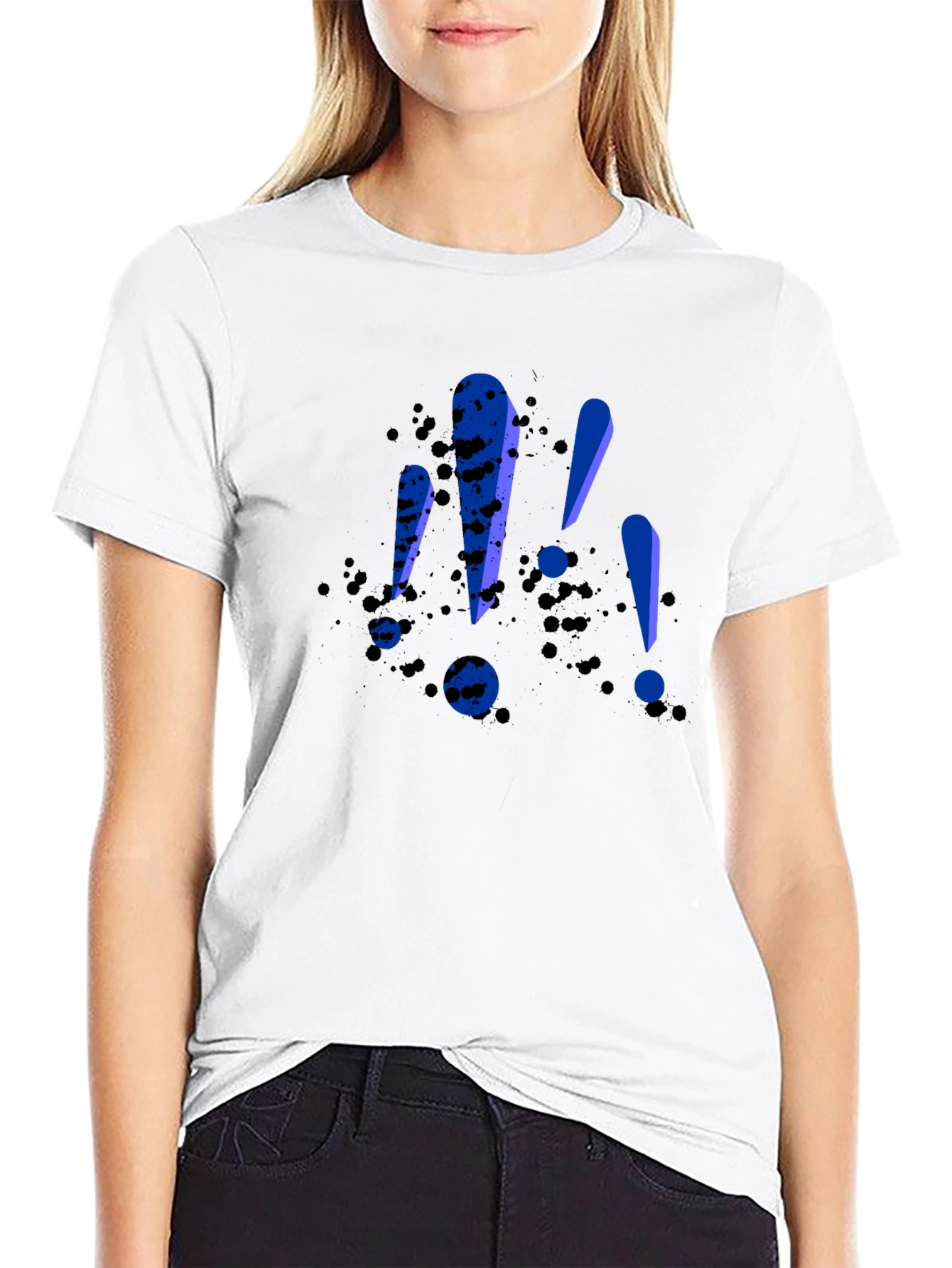 Bold Exclamation Tee - Black Graphic T-Shirt