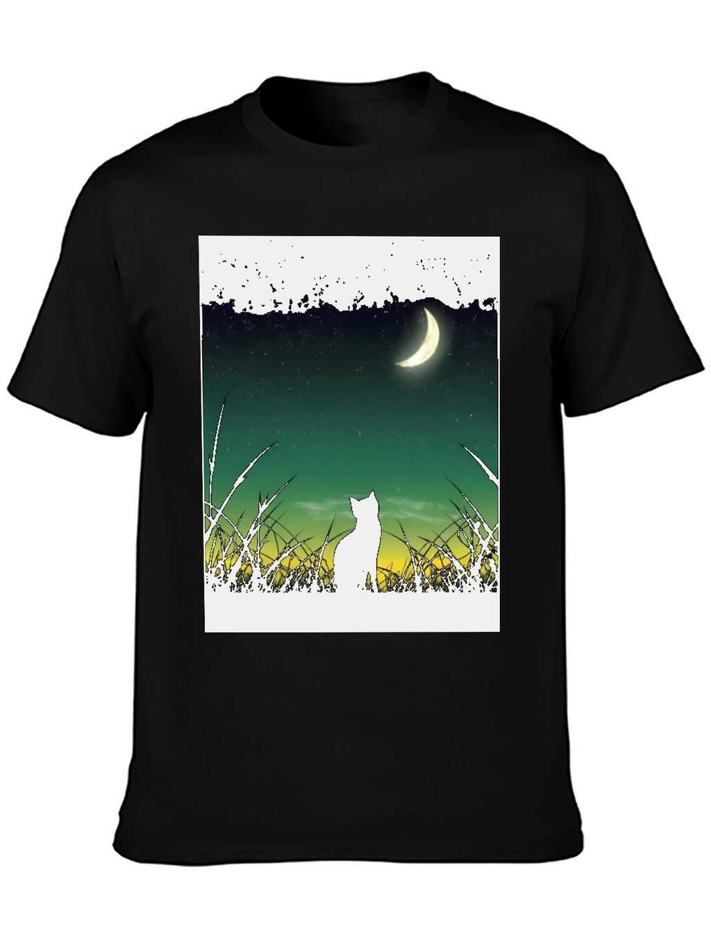 Cat Moon T-Shirt - Unique Graphic Tee