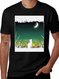 Cat Moon T-Shirt - Unique Graphic Tee