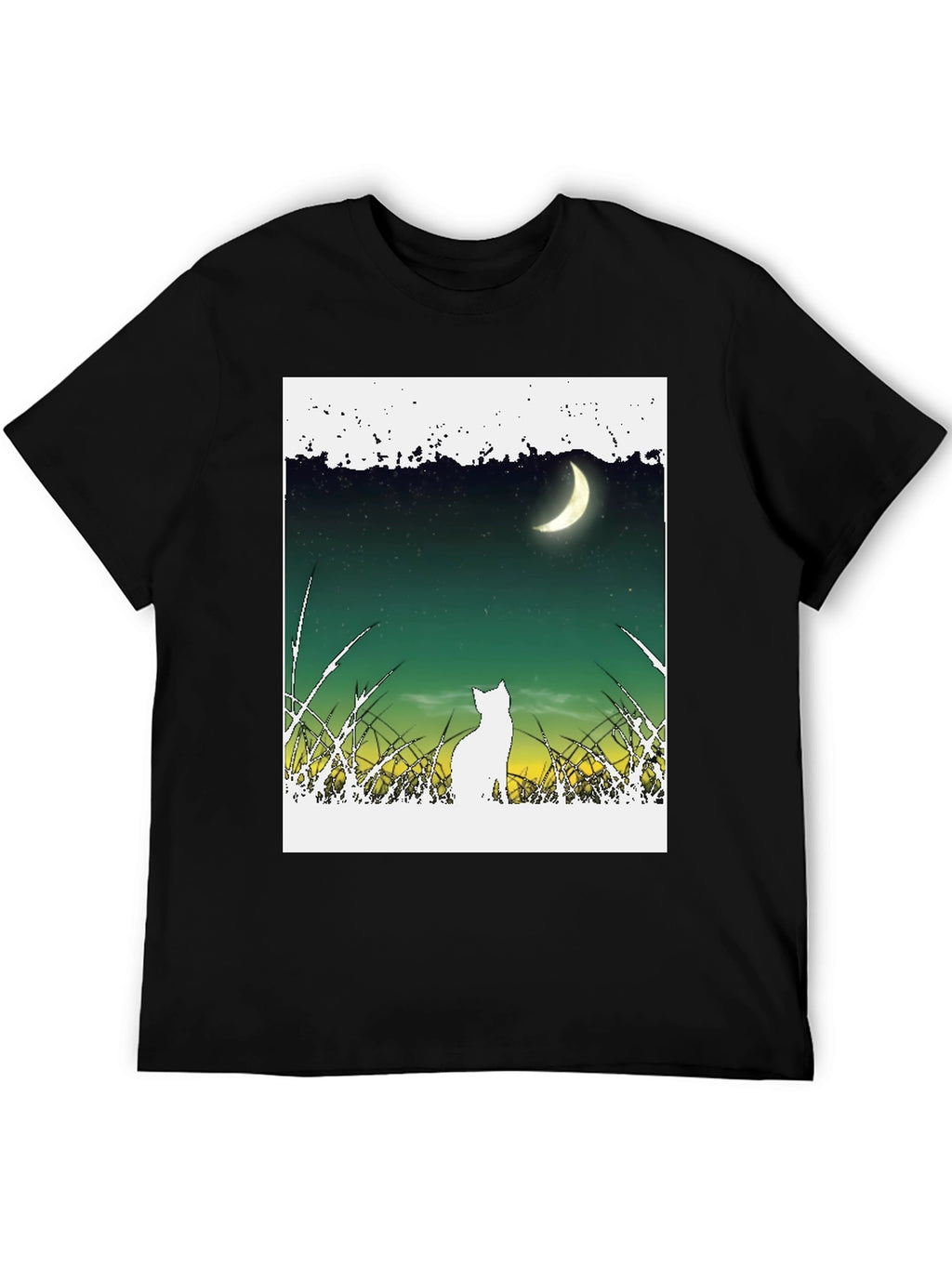 Cat Moon T-Shirt - Unique Graphic Tee