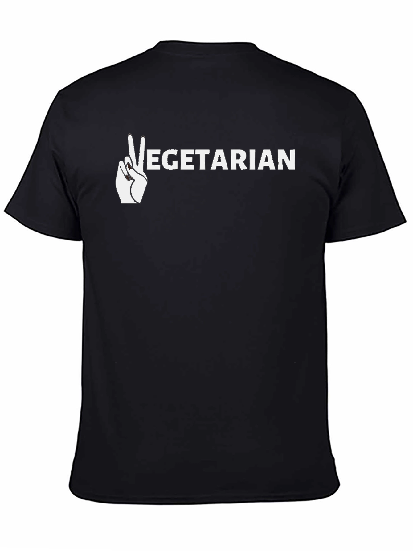 Vegetarian Peace Sign Graphic T-Shirt