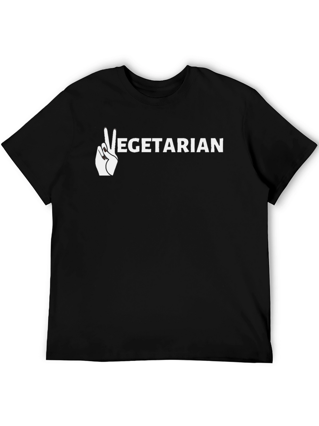 Vegetarian Peace Sign Graphic T-Shirt