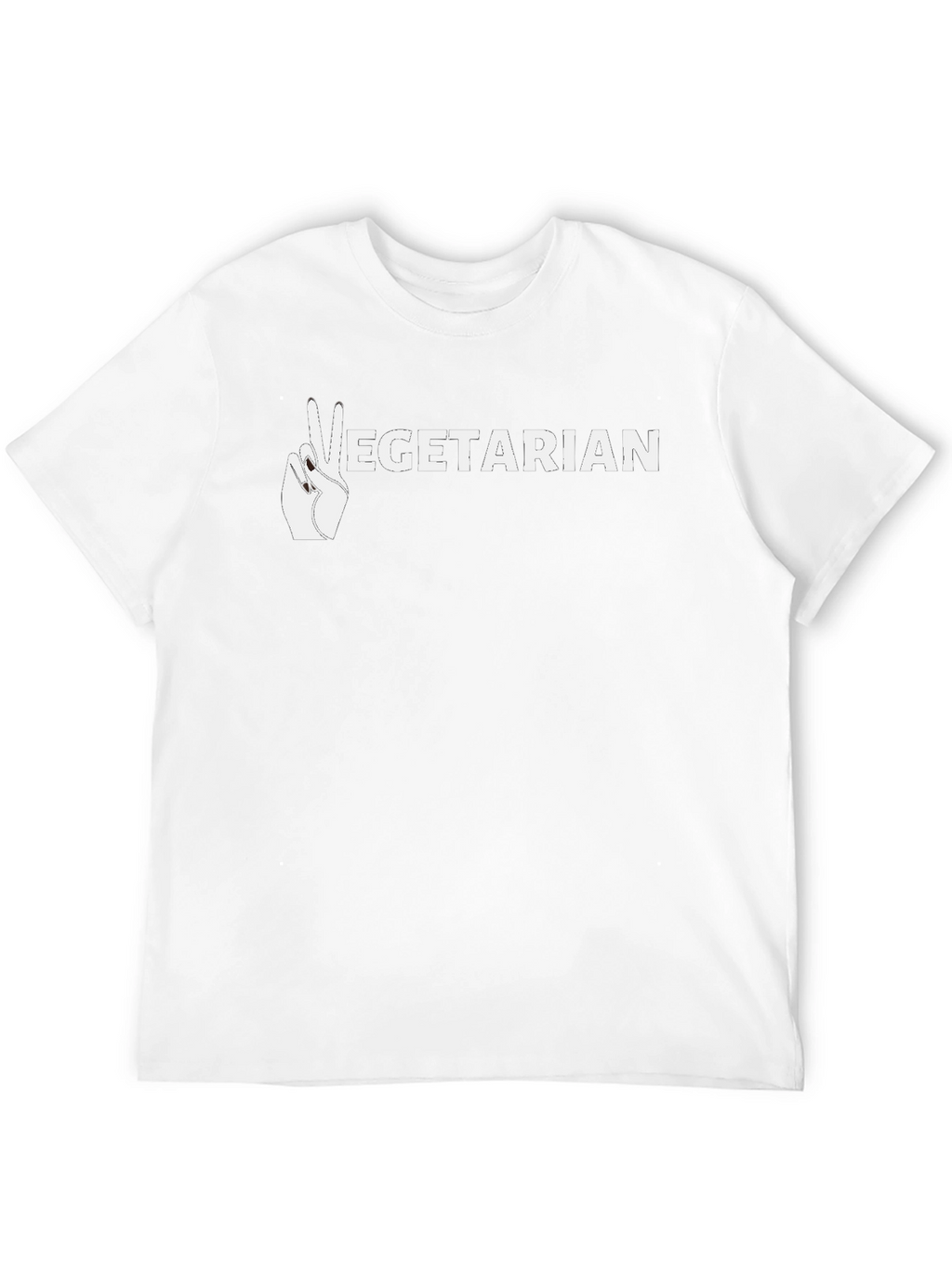 Vegetarian Peace Sign Graphic T-Shirt