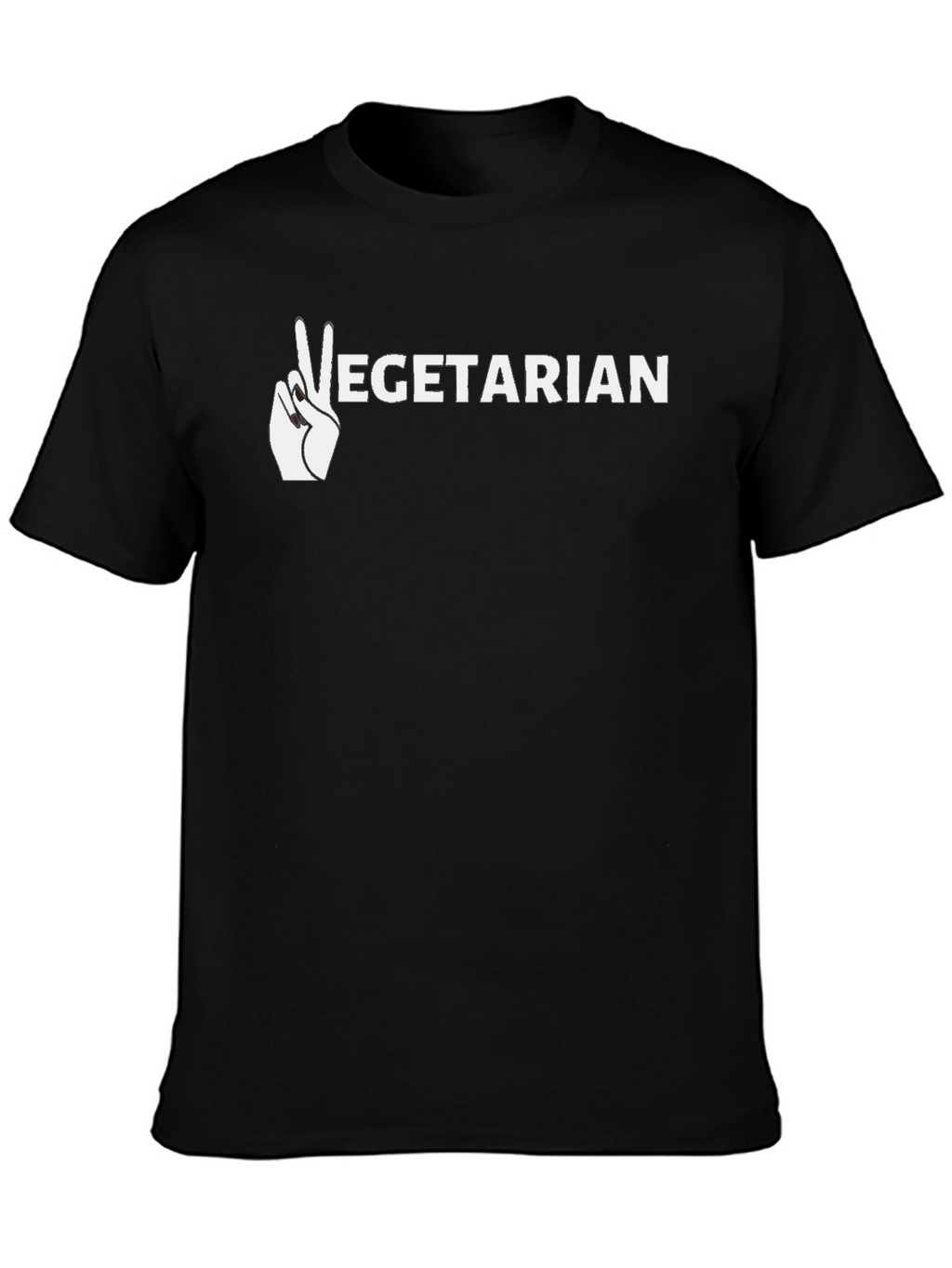 Vegetarian Peace Sign Graphic T-Shirt