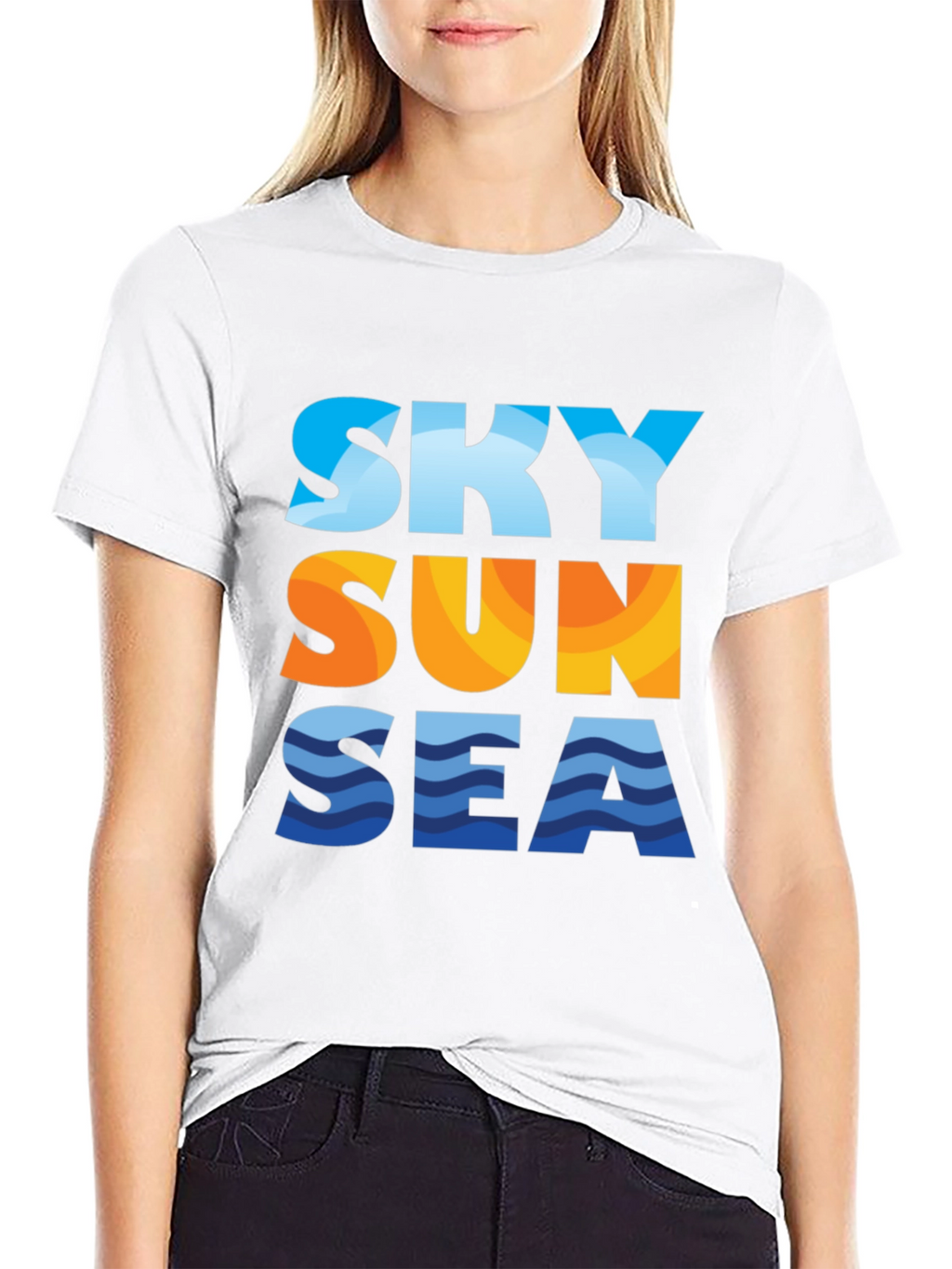 Sky Sun Sea Graphic Tee - Black T-Shirt