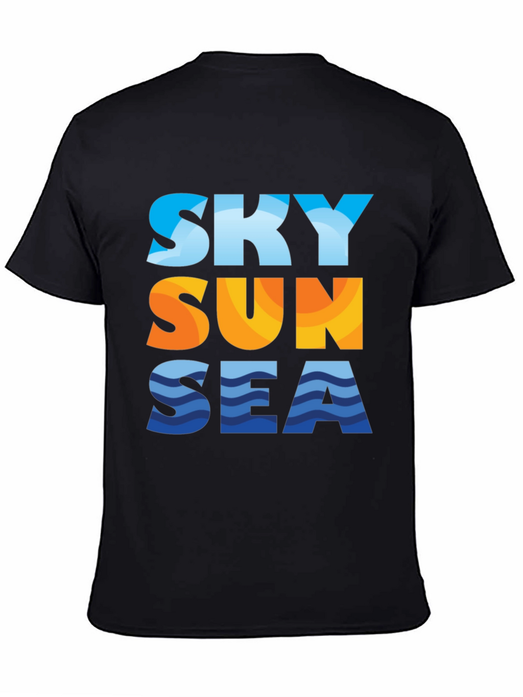 Sky Sun Sea Graphic Tee - Black T-Shirt