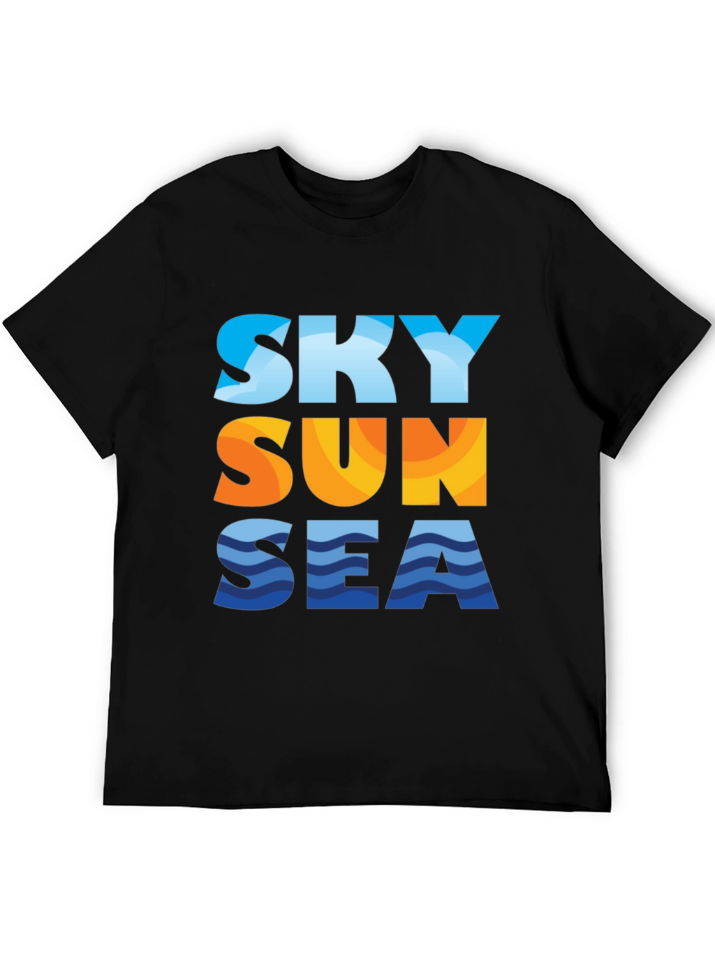 Sky Sun Sea Graphic Tee - Black T-Shirt