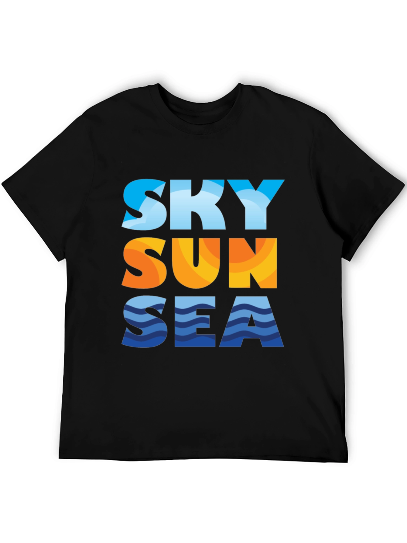 Sky Sun Sea Graphic Tee - Black T-Shirt