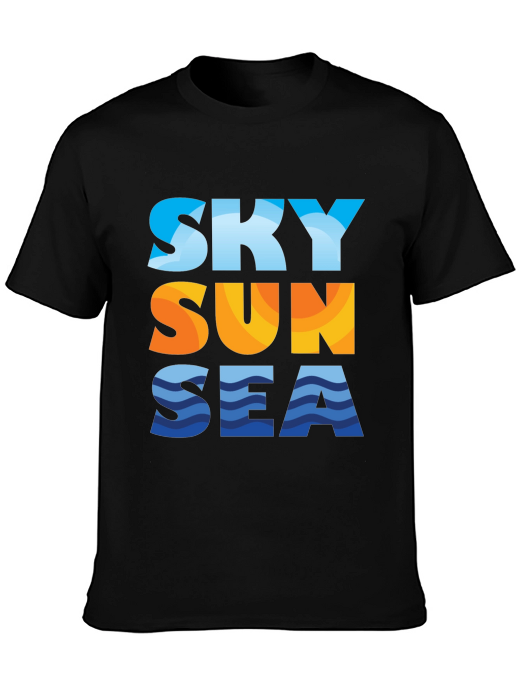Sky Sun Sea Graphic Tee - Black T-Shirt