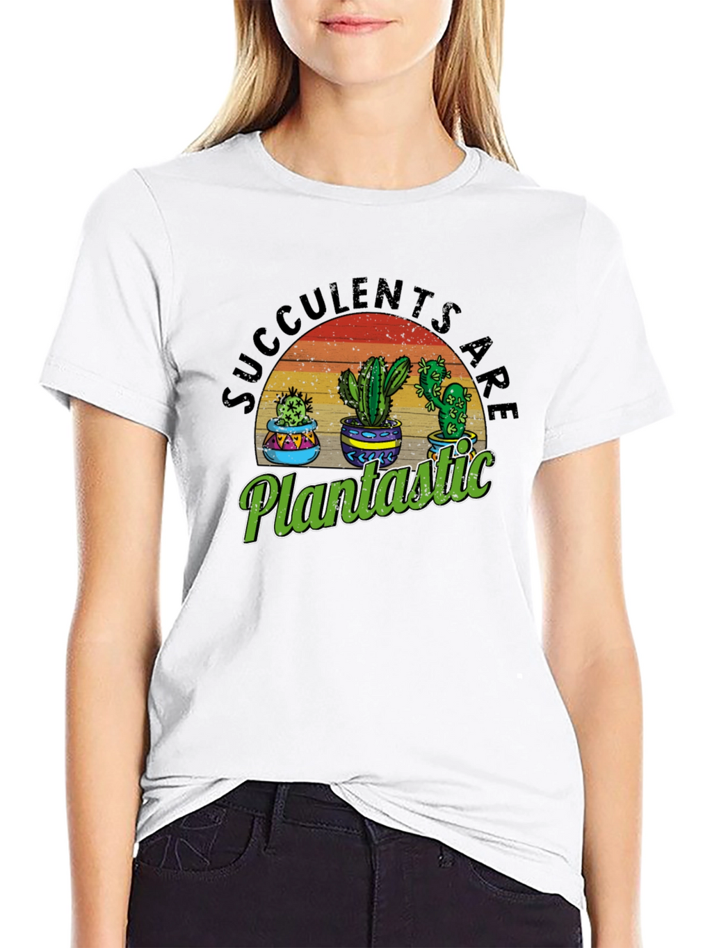 Succulents Are Plantastic Black T-Shirt