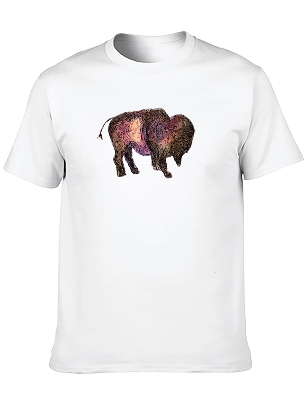 Abstract Bison Graphic Tee - Black