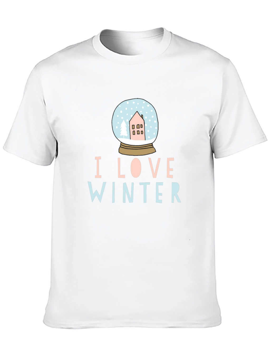I Love Winter Snow Globe Black Graphic Tee