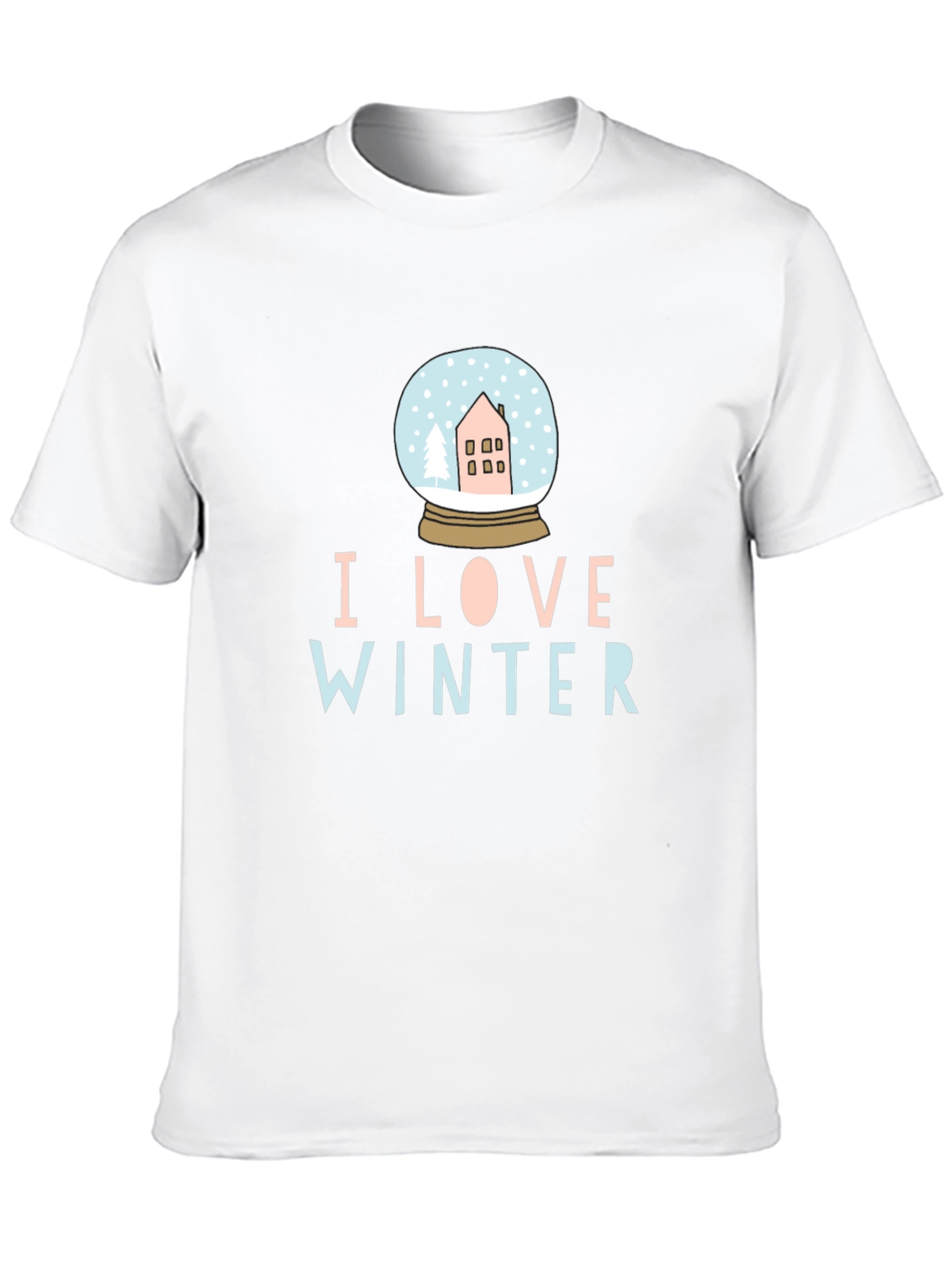 I Love Winter Snow Globe Black Graphic Tee