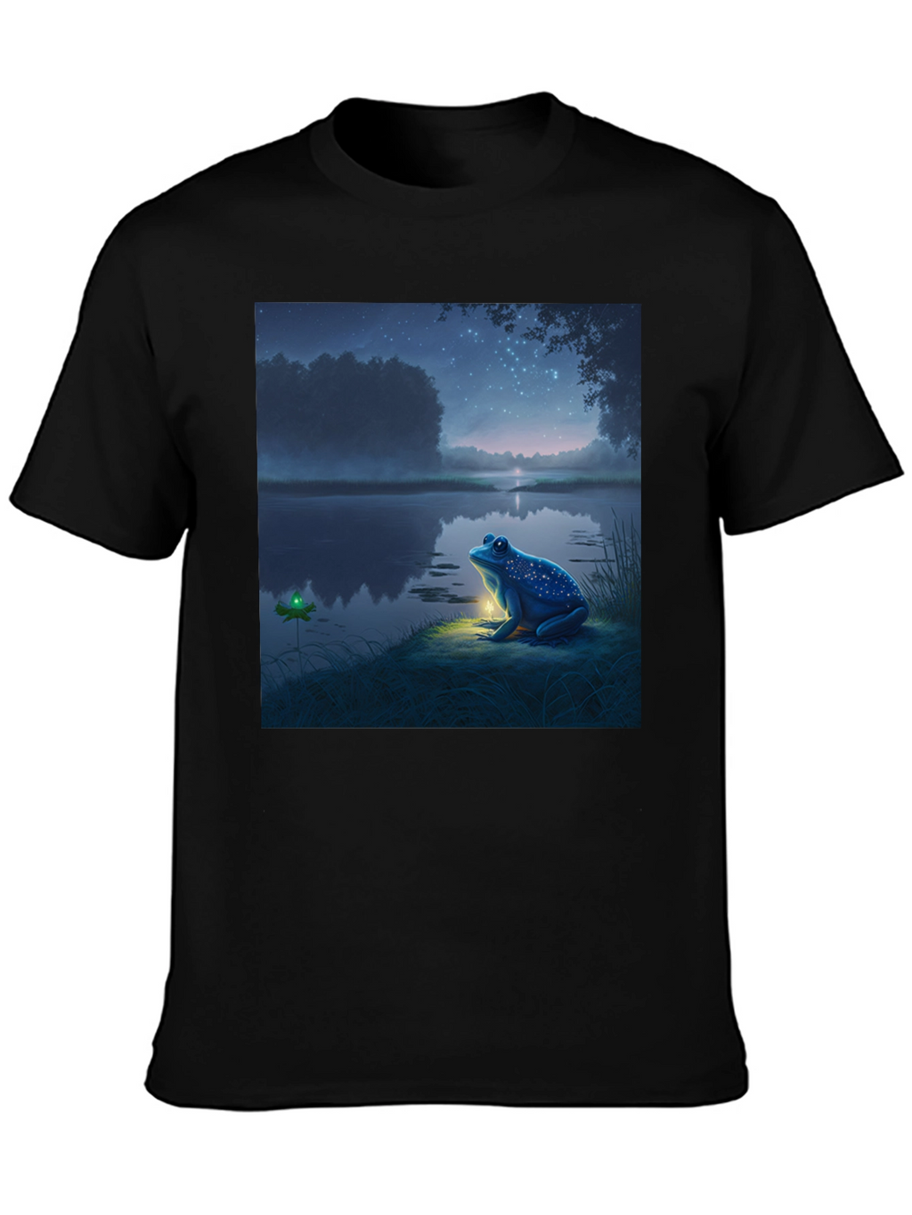 Night Frog Tee - Whimsical Graphic Print