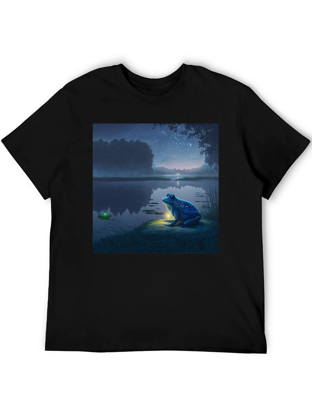 Night Frog Tee - Whimsical Graphic Print