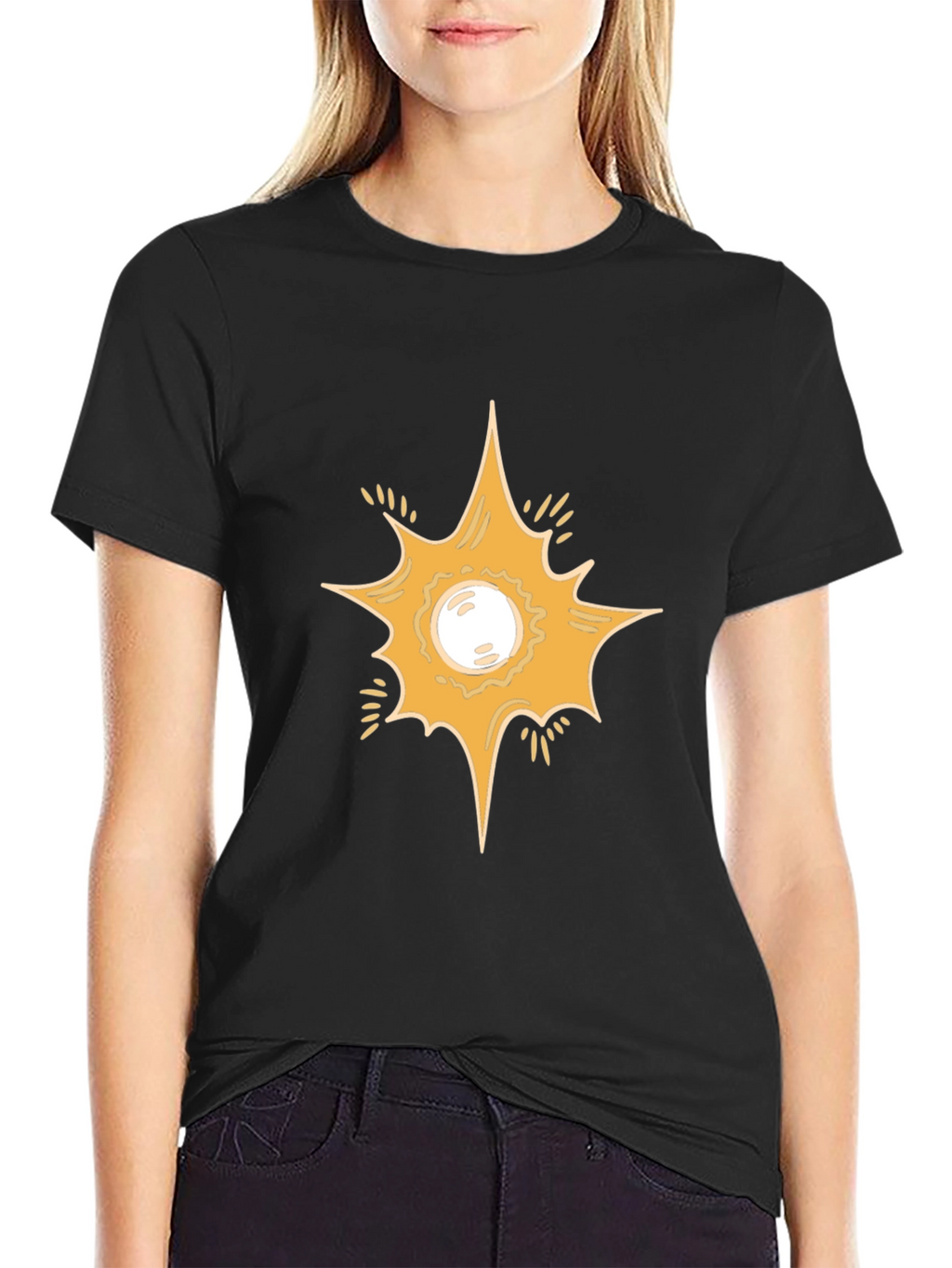 Starburst Graphic Print Black T-Shirt