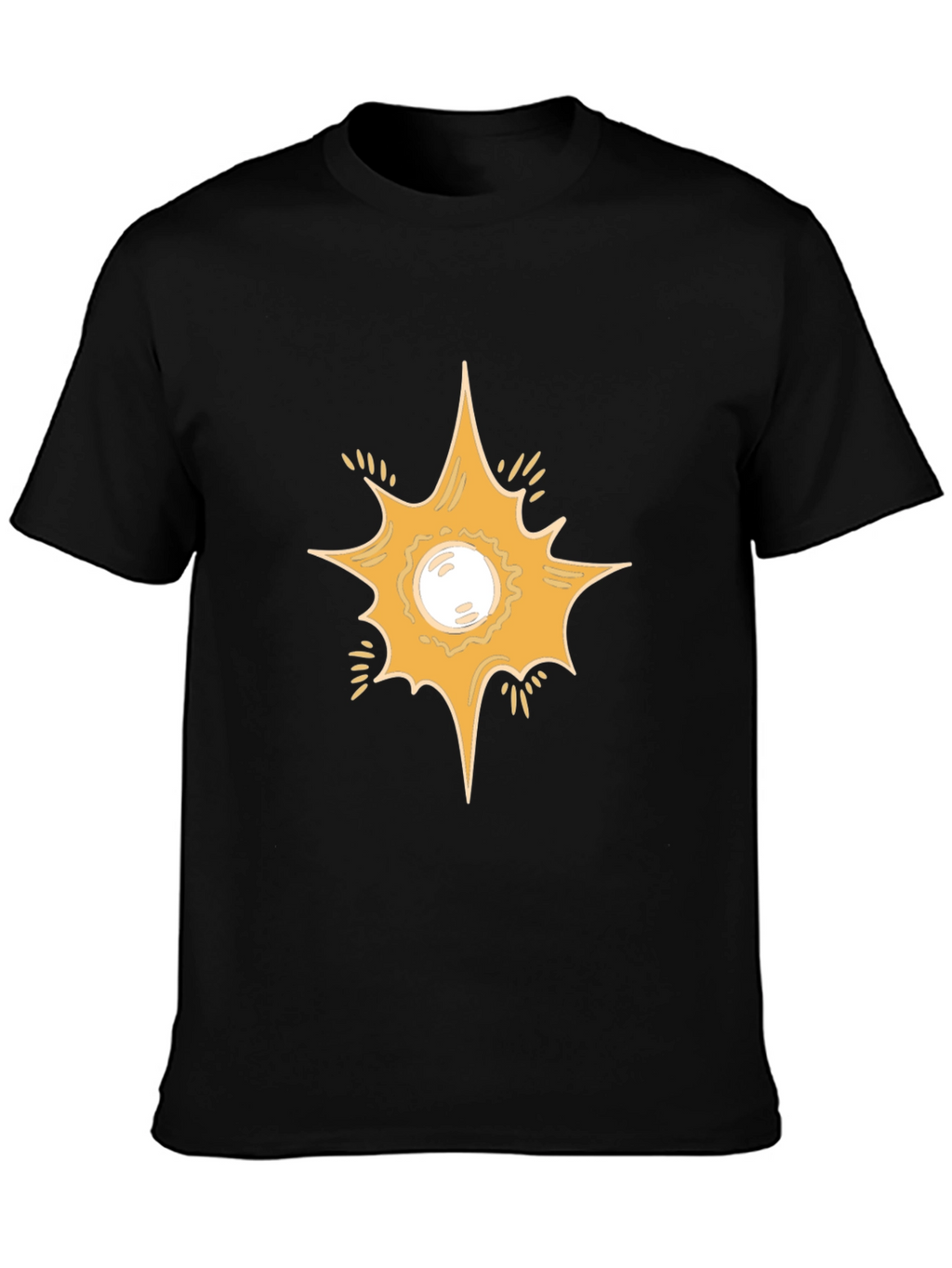 Starburst Graphic Print Black T-Shirt