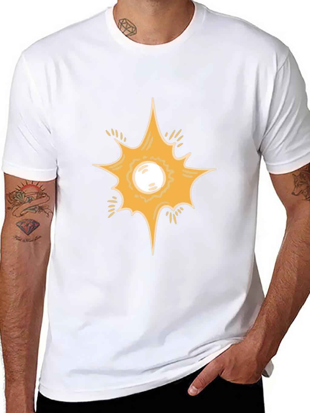 Starburst Graphic Print Black T-Shirt