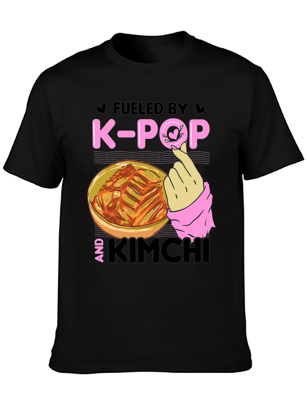 Fueled by K-Pop & Kimchi Black T-Shirt