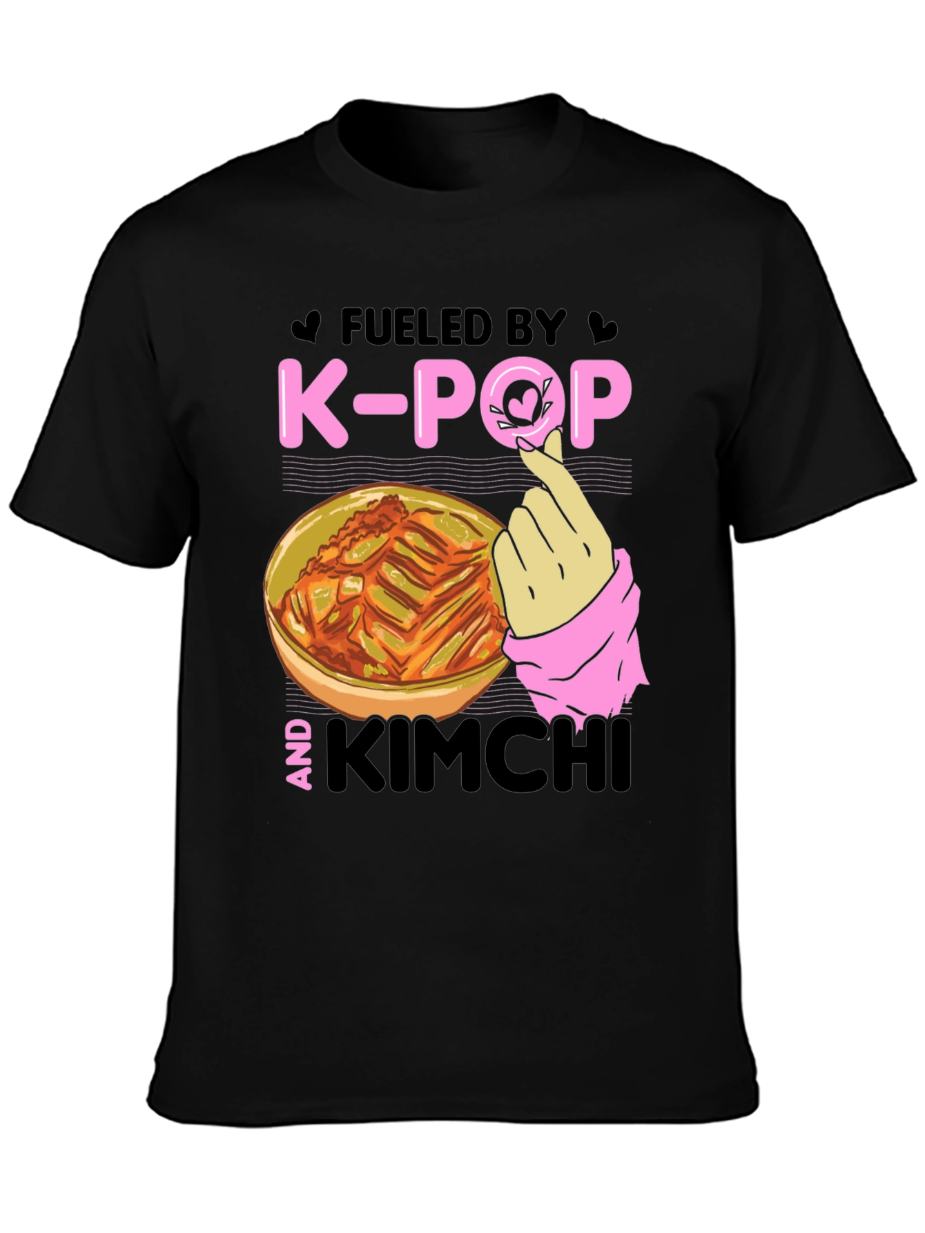 Fueled by K-Pop & Kimchi Black T-Shirt