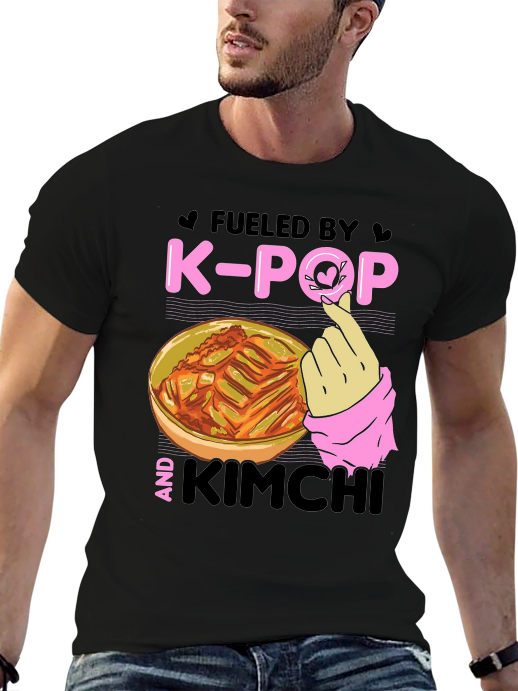 Fueled by K-Pop & Kimchi Black T-Shirt