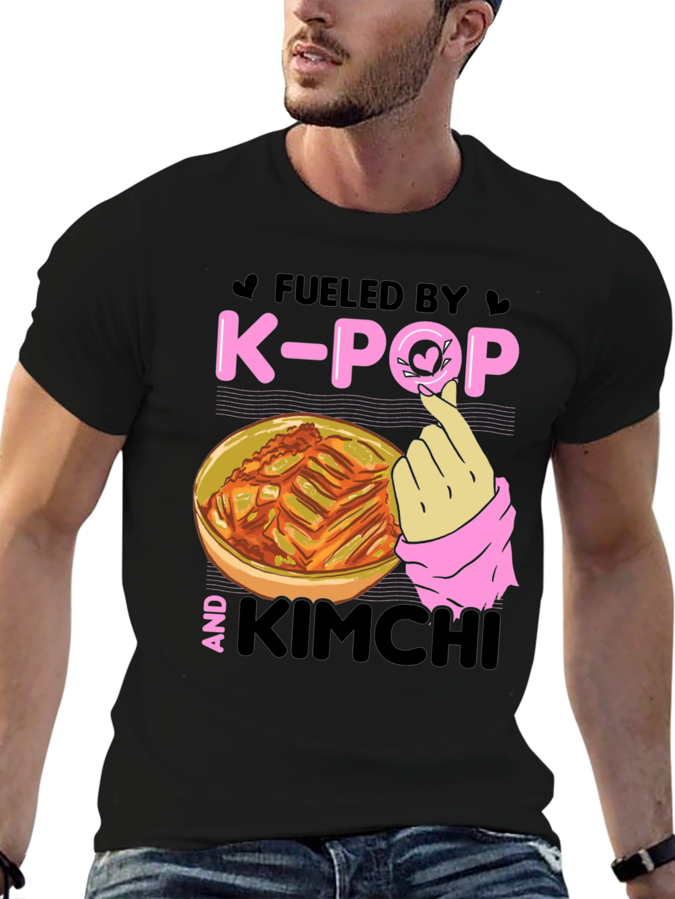 Fueled by K-Pop & Kimchi Black T-Shirt