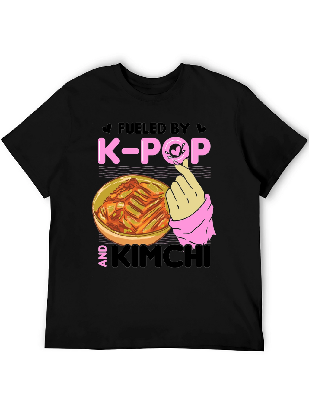 Fueled by K-Pop & Kimchi Black T-Shirt