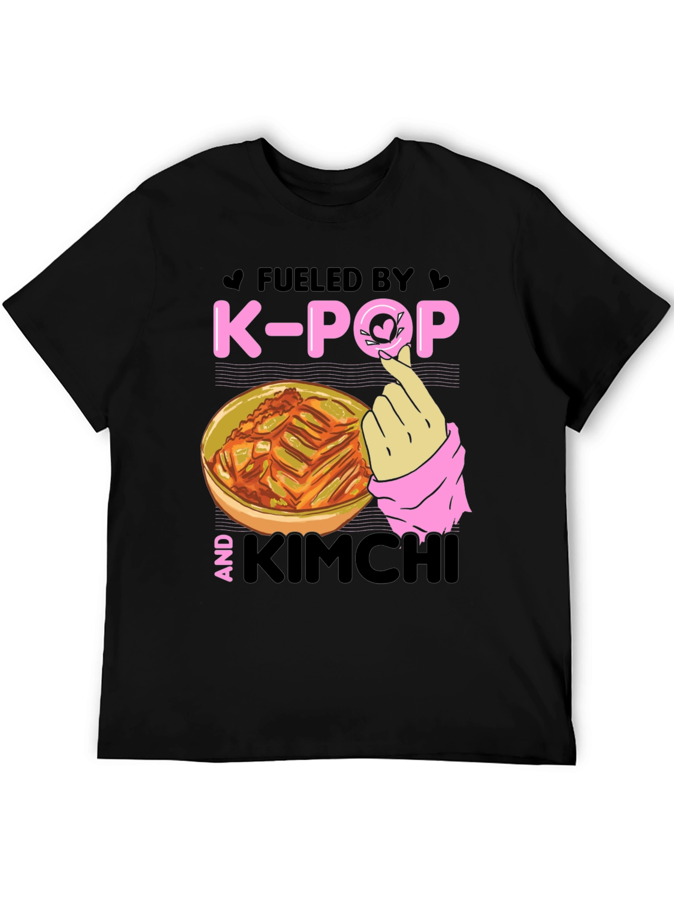 Fueled by K-Pop & Kimchi Black T-Shirt