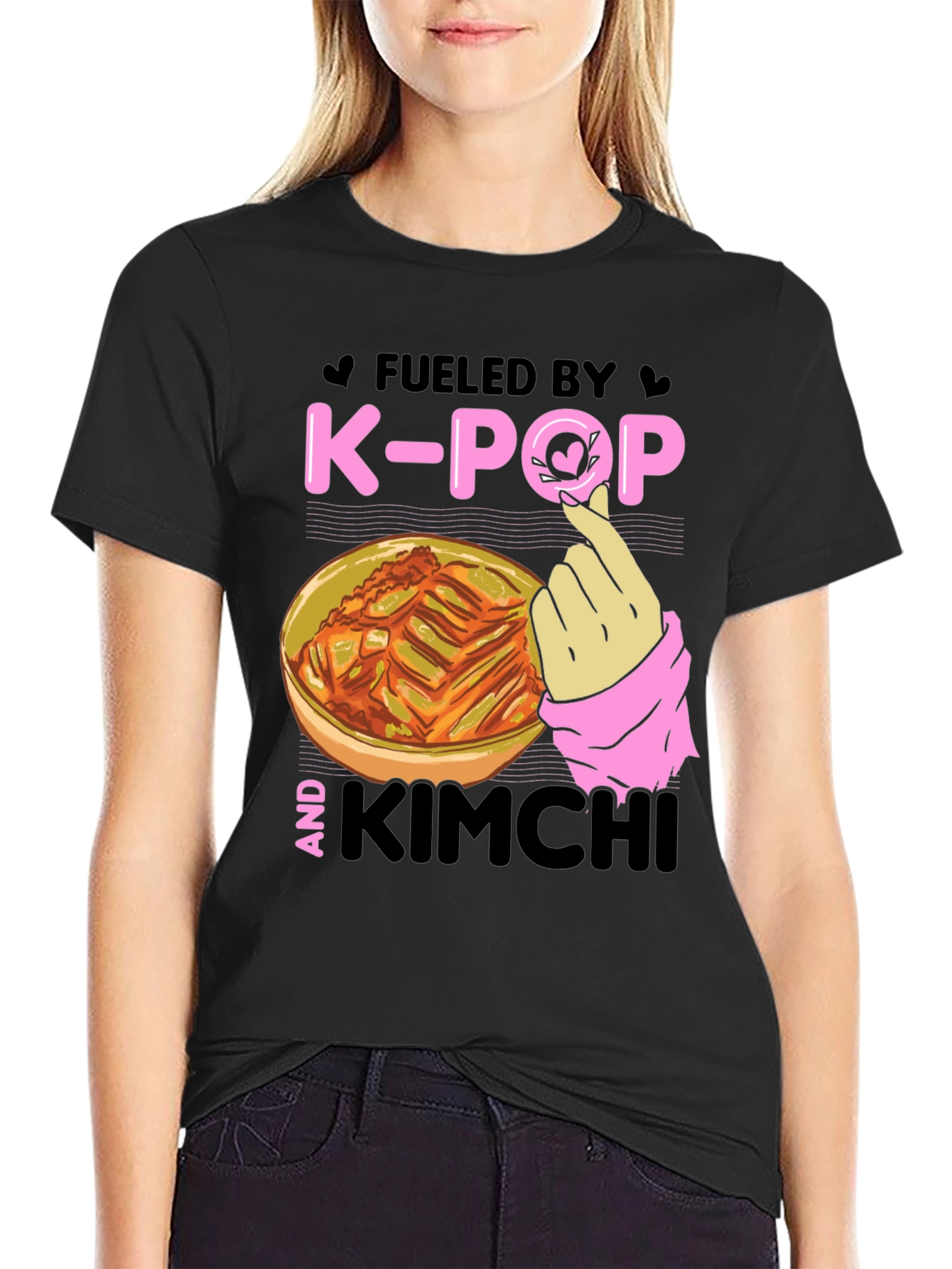 Fueled by K-Pop & Kimchi Black T-Shirt