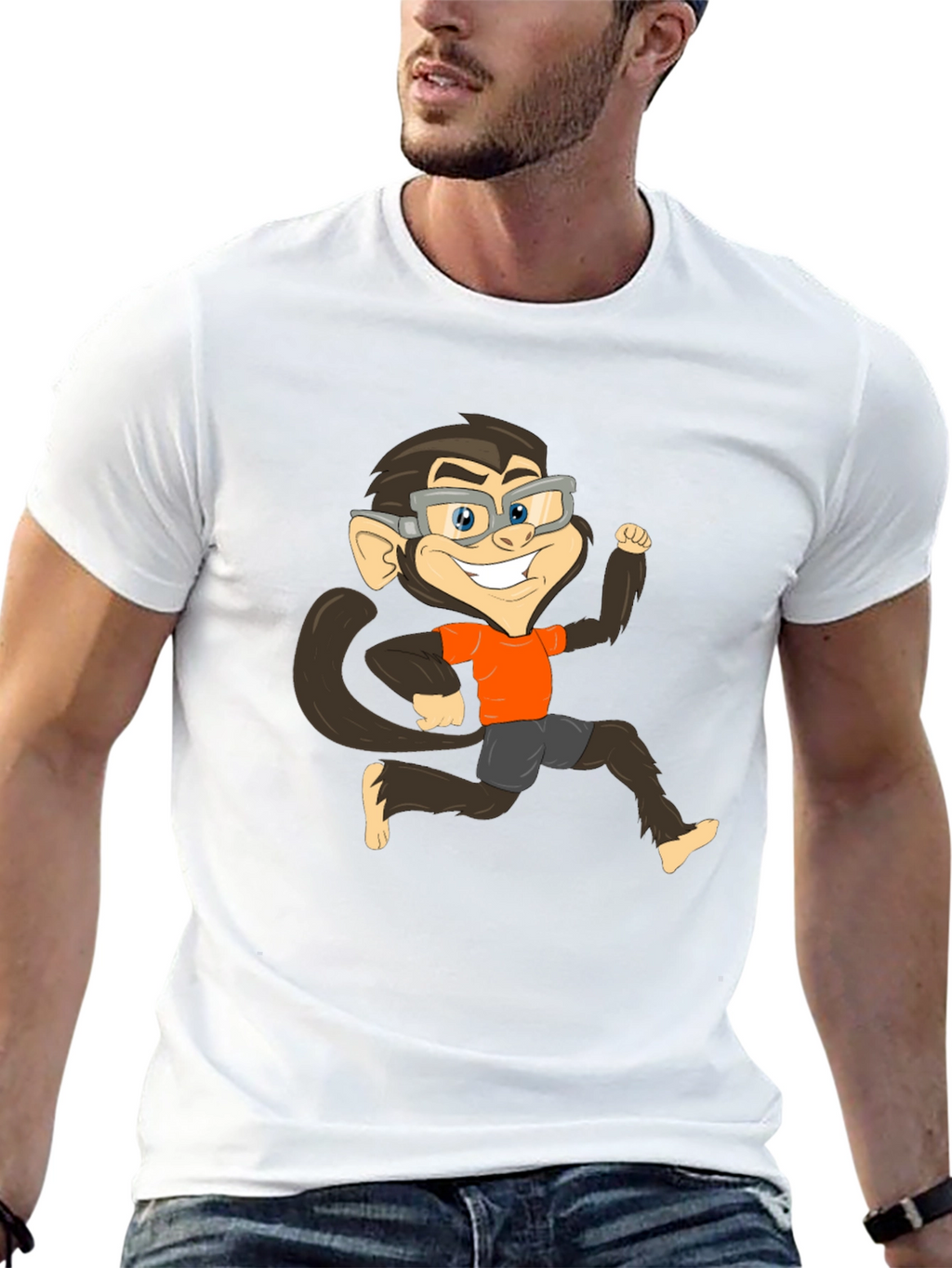Monkey Cartoon Graphic T-Shirt