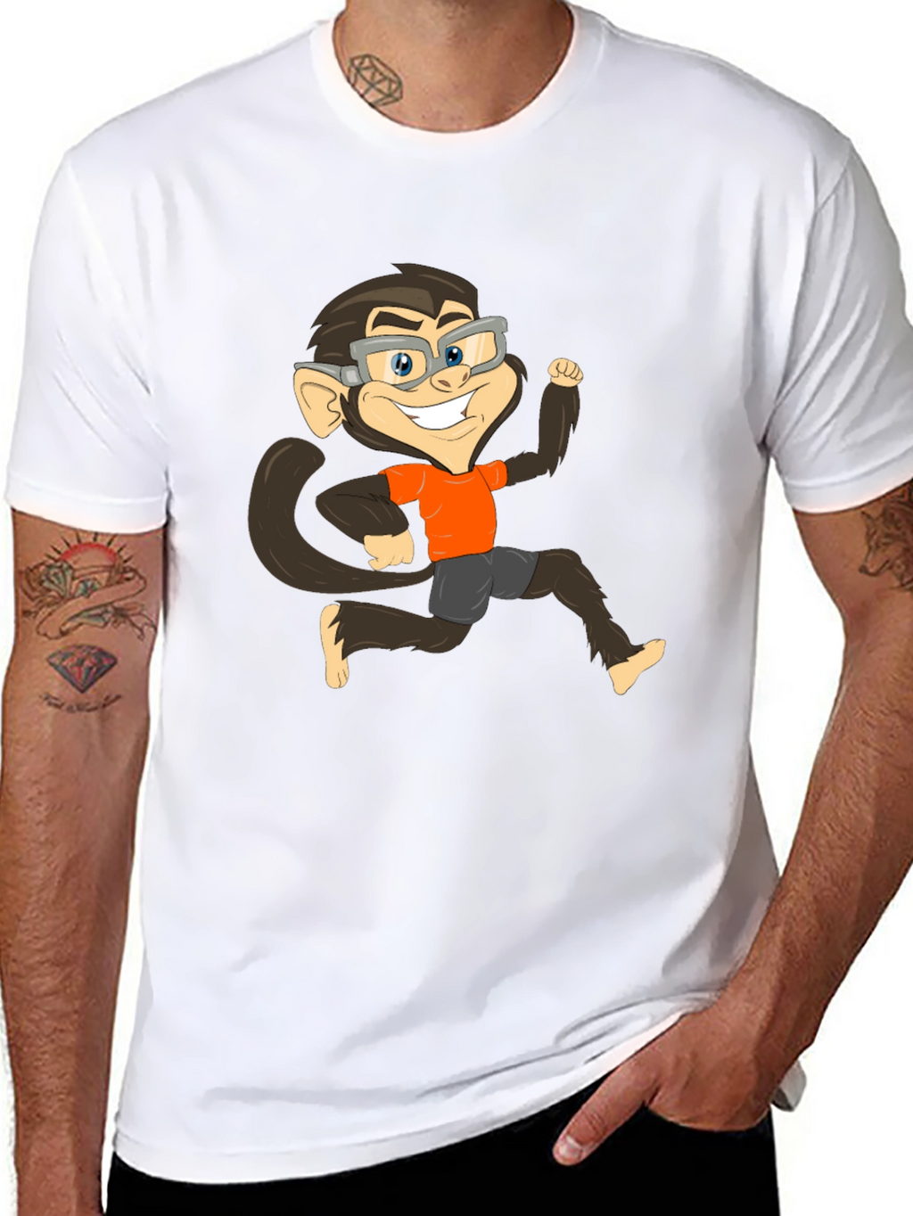 Monkey Cartoon Graphic T-Shirt