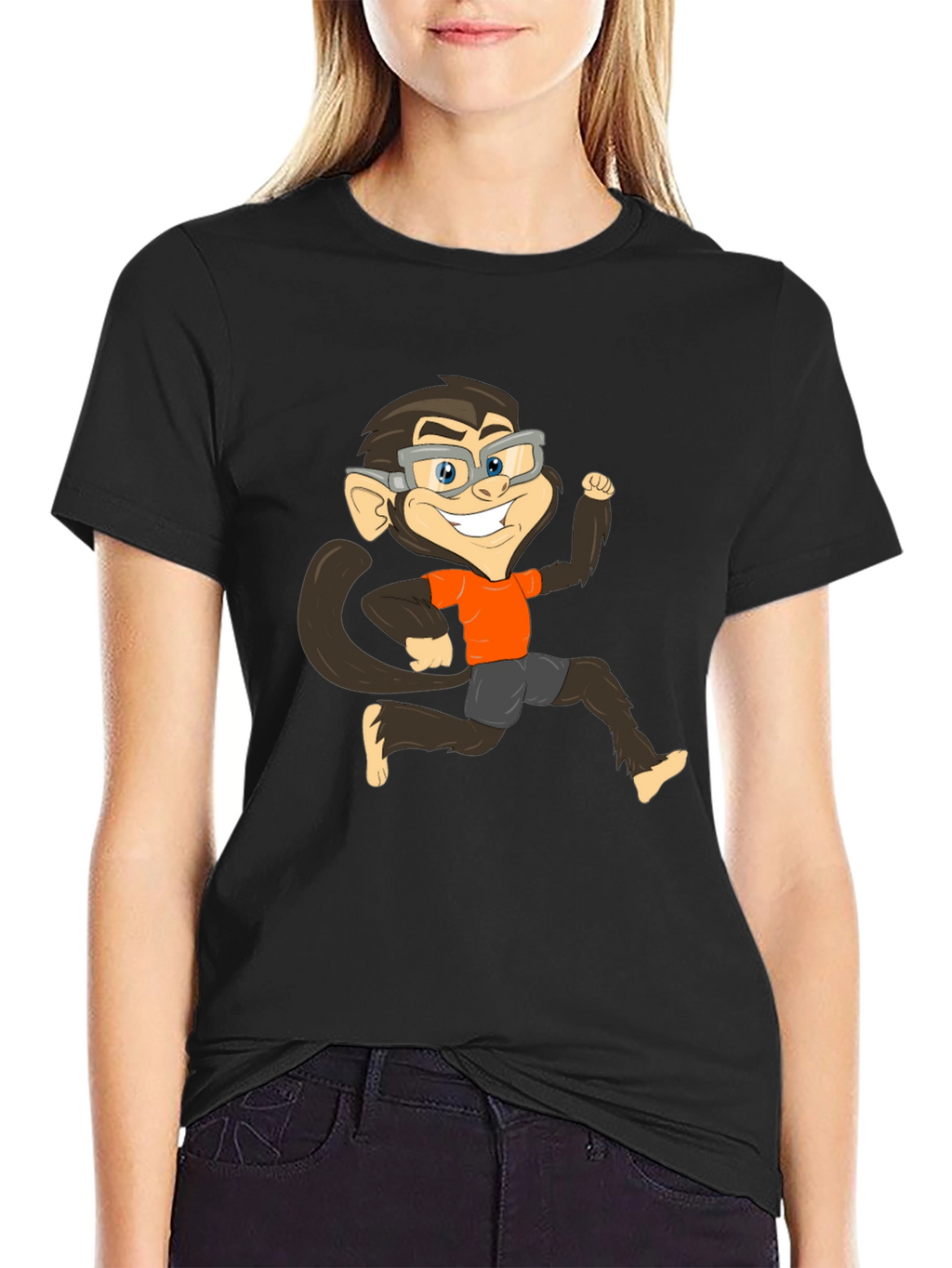 Monkey Cartoon Graphic T-Shirt
