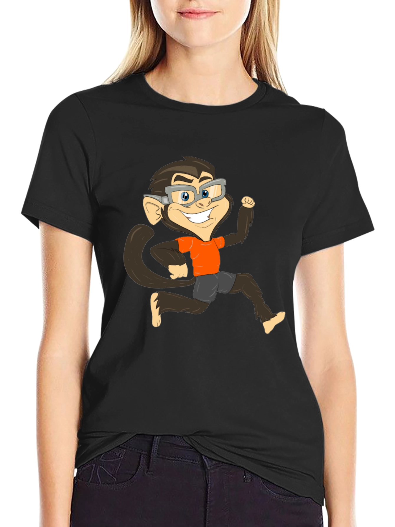 Monkey Cartoon Graphic T-Shirt