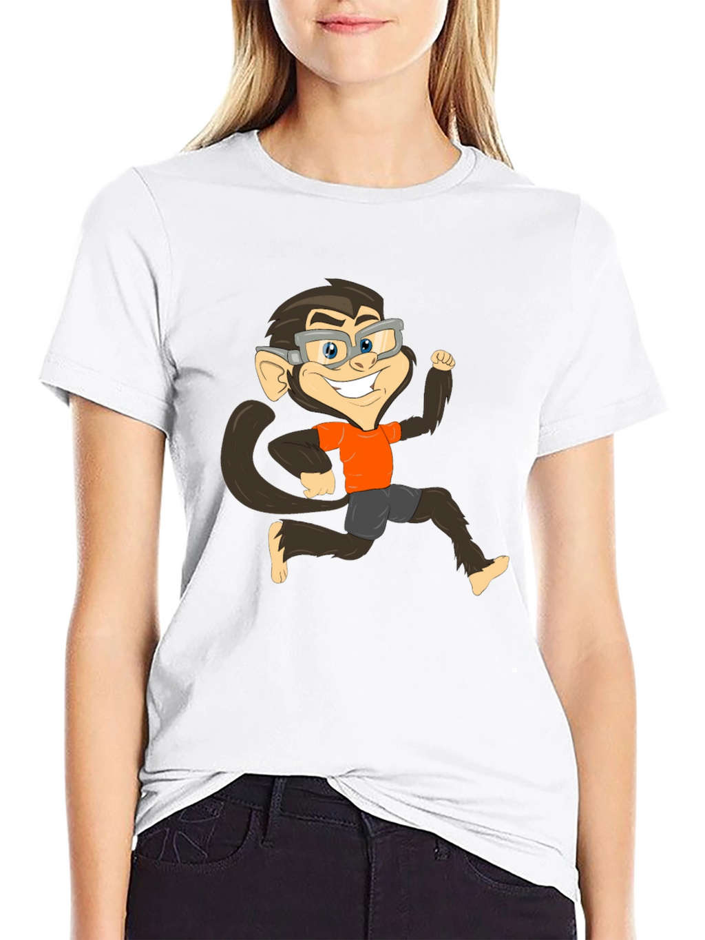Monkey Cartoon Graphic T-Shirt