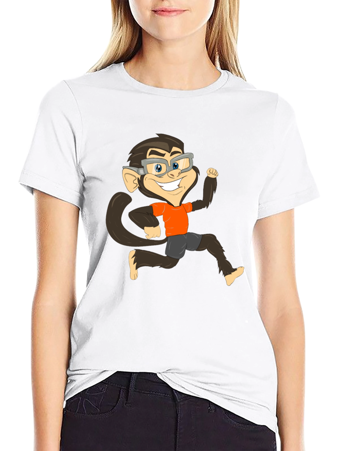 Monkey Cartoon Graphic T-Shirt