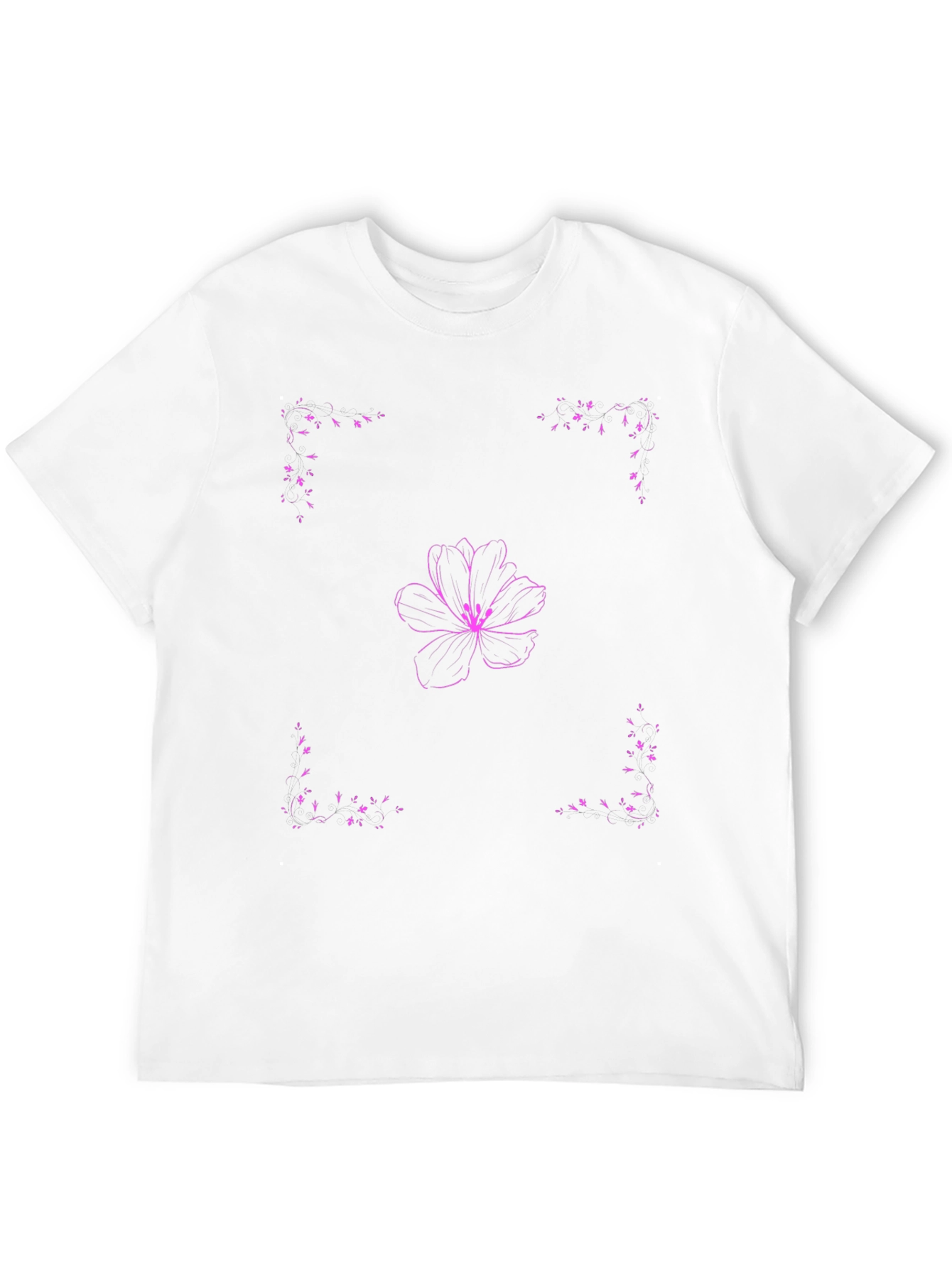 Floral Design Black T-Shirt
