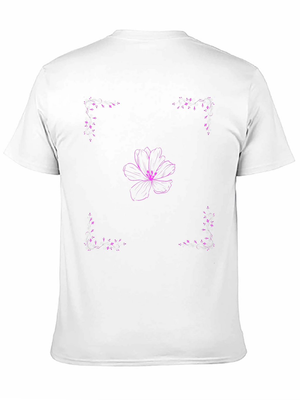 Floral Design Black T-Shirt