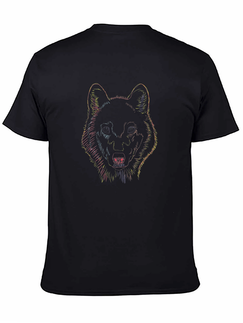 Wolf Graphic Print Black T-Shirt for Men