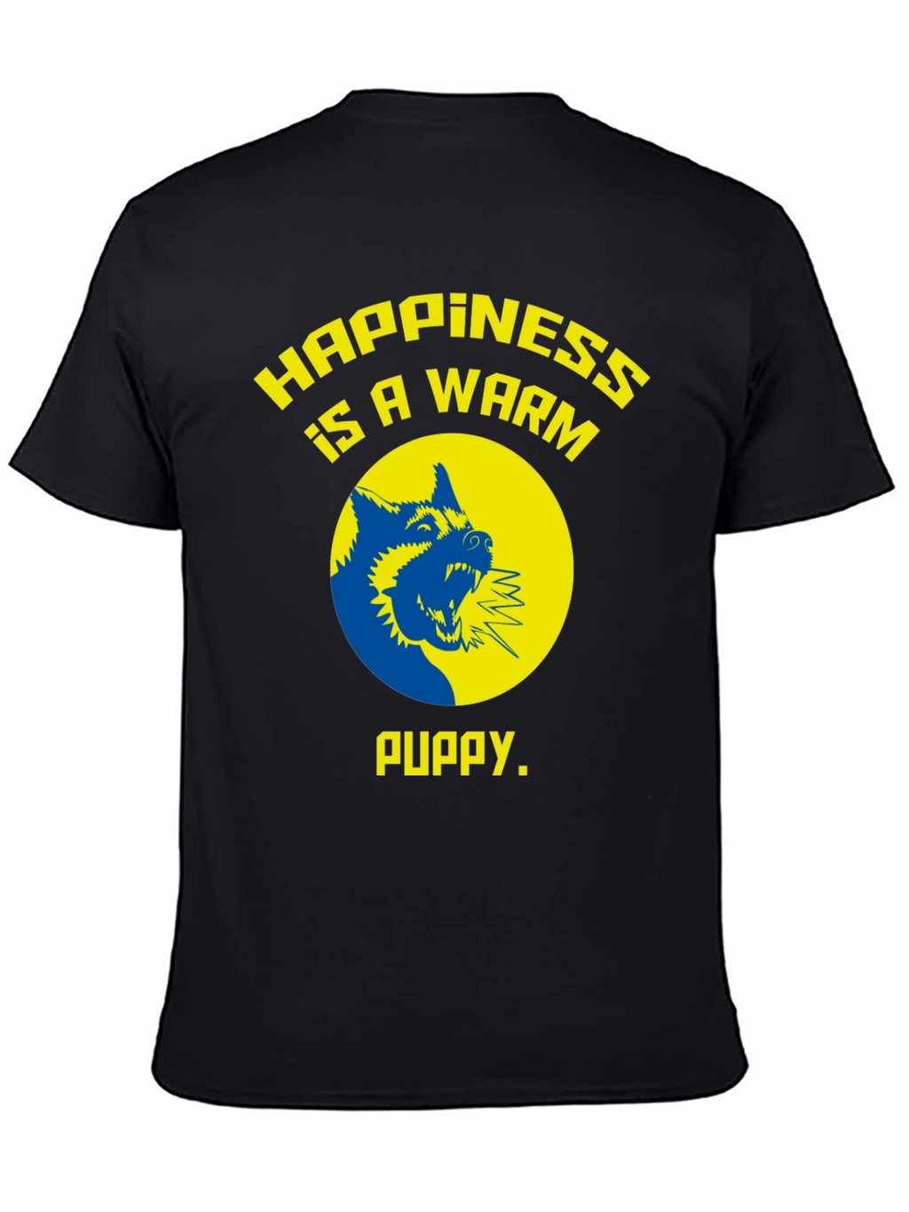 Happiness is a Warm Puppy Graphic Tee - Black