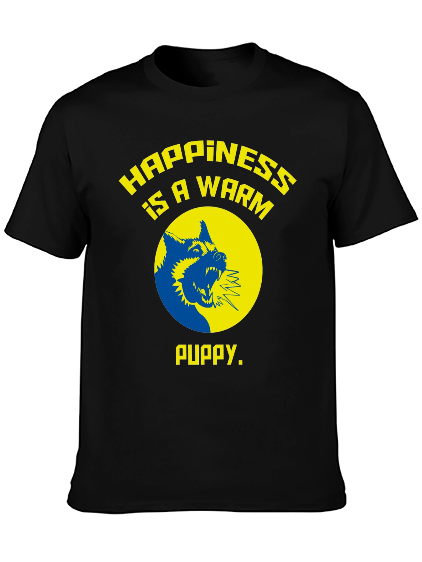 Happiness is a Warm Puppy Graphic Tee - Black