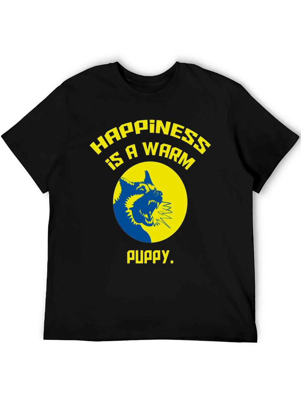 Happiness is a Warm Puppy Graphic Tee - Black